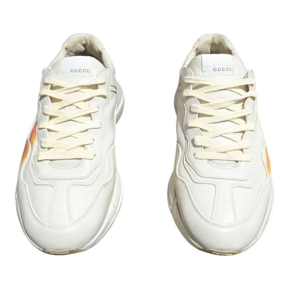 GUCCI Calfskin Interlocking G Heart Rhyton Sneakers Size 8